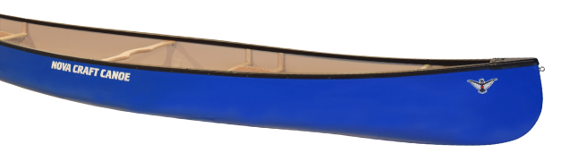 blue canadian canoe