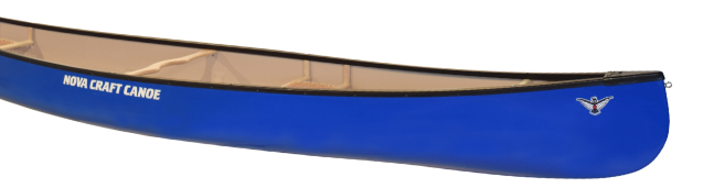 blue canadian canoe