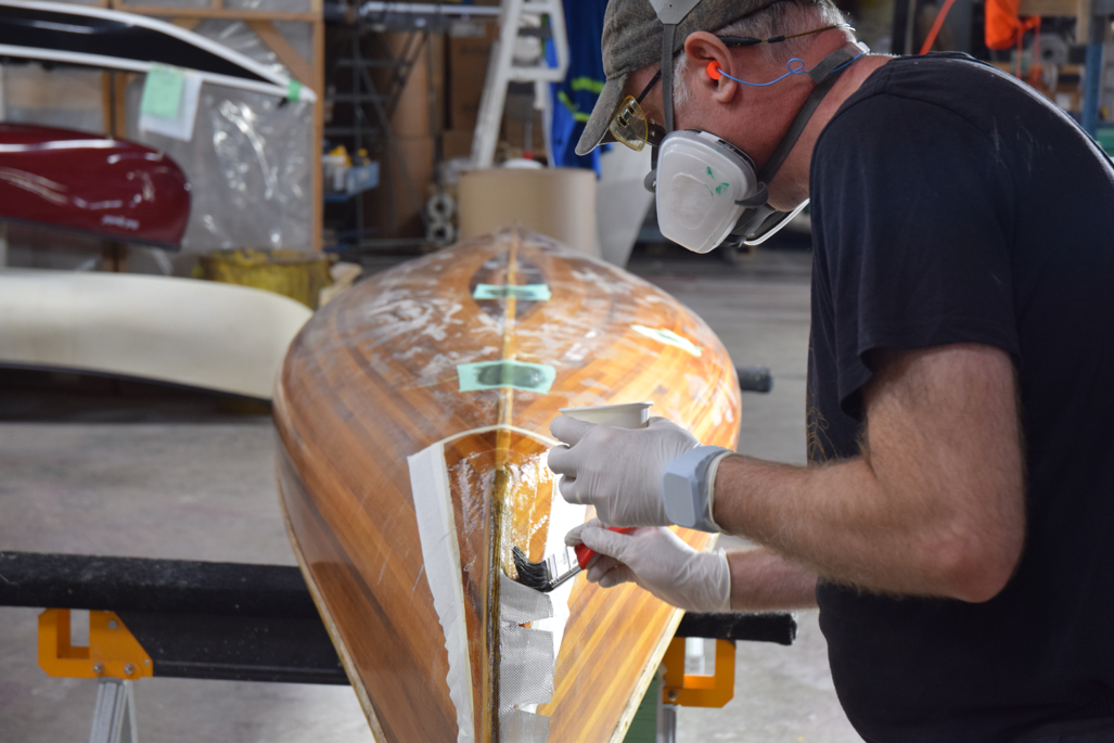 Repairing canoe paint
